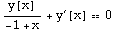 y[x]/(-1 + x) + y^′[x] 0