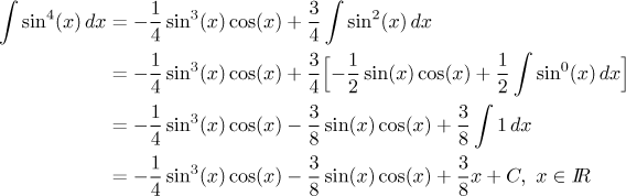 trigonometric integral formulas